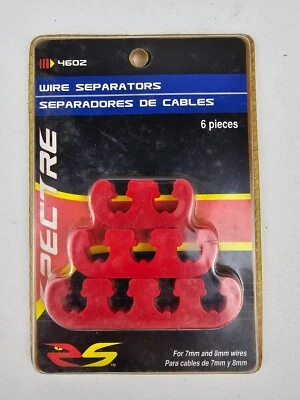 Spark Plug Wire Loom Dividers Separators Red Plastic 6 pc Set NEW OLD STOCK - Image 1 of 2
