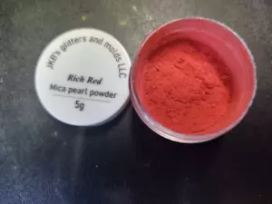 Rich Red Mica Pearl Powder 5 grams in a jar - Picture 1 of 12