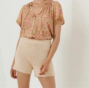 Spell Designs Chloe Knit Shorts Size Large Beige Neutral - Picture 1 of 9