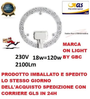 Circolina LED  calamita 18w=120W LUCE NATURA sostituisce il neon circolare 22w - Immagine 1 di 4