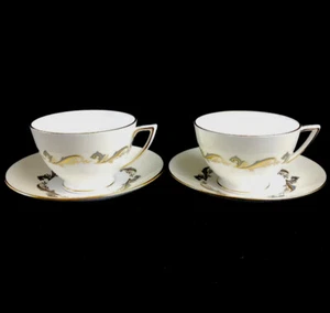 2 juegos de platillos vintage Minton Gold Laurentian Bone China England H-5184 UL1 - Imagen 1 de 5