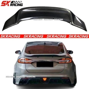 Carbon Fiber Rear Spoiler Tail Trunk Lip Wing Fits Ford Mondeo Fusion 2013-2020 - Picture 1 of 22