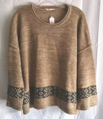 Suéter Pullover Mystree Para Mujer Grande Marrón Azul Tejido Mezcla de Lana Informal Básico Foto 1 de 4