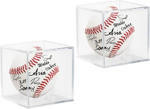 2 Pack Baseball Display Case - UV Protected Acrylic Holder for Display, Clear Di - Picture 1 of 12