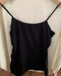 Ambiance Apparel Black Camisole w/Satin Straps & Trim Size 1X - Picture 1 of 3