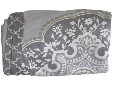 Edredón Cynthia Rowley gris blanco azul claro medallón KING Foto 1 de 4