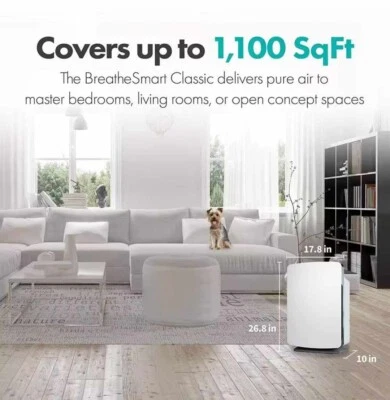 Purificador de aire Alen BreatheSmart Classic 4 velocidades blanco verdadero HEPA (cubiertas: 1100-sq  Foto 1 de 2