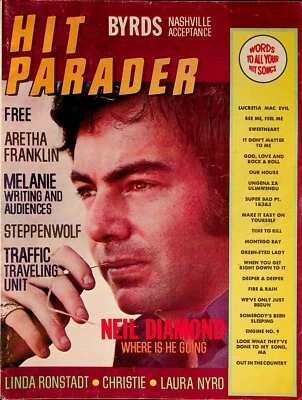 Hit Parader Feb 1971 Free Neil Dimond Steppenwolf Traffic The Byrds Christie - Image 1 of 4