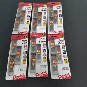 6 PACKS OF Pentel Super Hi-Polymer Lead Refills, 0.5 mm, 90 Pieces - Picture 1 of 6