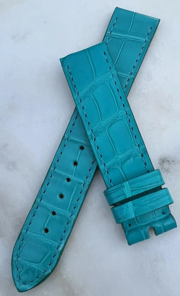 Original Chopard Alligator Watch Band Strap 18 mm x 16 mm 18x16 Turquoise - Image 1 of 4