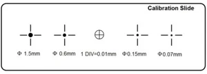 Microscope Stage Micrometer Calibration Slide, 5-Scales, 0.01mm Line Resolution - Picture 1 of 3