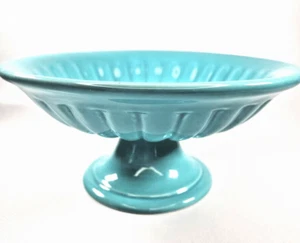 Maioliche Jessica Large Pedastal Serving Bowl Turquoise Italy - Picture 1 of 6