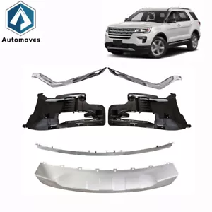 Six-piece Set Front Bumper Trim Parts Plastic Suit For 2018-2019 Ford Explorer - Picture 1 of 10