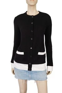 MARNI Sz 38 Black Cashmere and White Cotton Poplin Combo Top Sweater 2 NEW - Picture 1 of 6