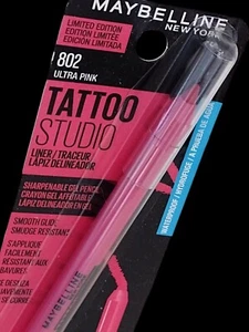 Maybelline TATTOO STUDIO Waterproof Liner Sharpenable Gel Pencil #802 ULTRA PINK - Picture 1 of 24