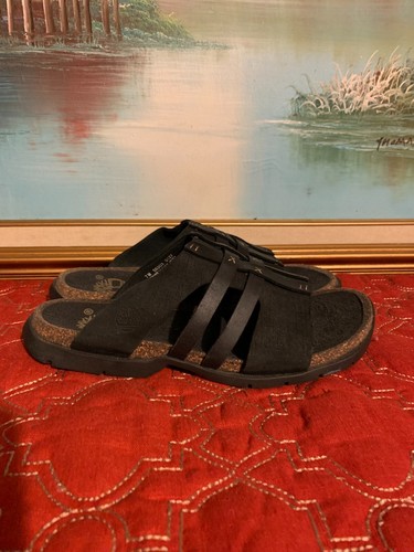 Sandali Timberland da donna neri in pelle con cinturini scorrevoli superiori taglia 7