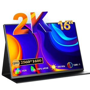 UPERFECT Portable Monitor 16" 2K USB C HDMI Monitor 16:10 Gaming Monitor Screen - Picture 1 of 7
