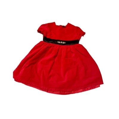 Vestido de terciopelo rojo WONDER KIDS para niñas pequeñas ~ talla 5T vacaciones Foto 1 de 4
