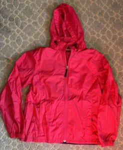 L.L.Bean Jacket Women's Medium Pink Rain Coat O BUX 3  100% Nylon Windbreaker - Picture 1 of 5