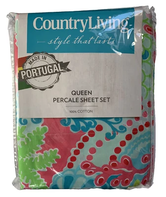 Nuevo en Paquete Ropa de Cama Country Living Inspirada en "Lilly" Sábana Queen a Cuadros Estampado Azul Foto 1 de 2