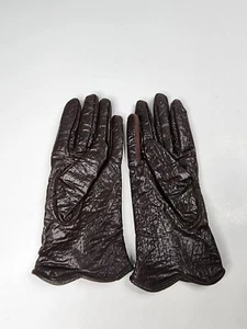 Guanti eleganti vintage rosso scuro a soffietto Hong Kong guanti da guida taglia 6,5/7,5 - Foto 1 di 9