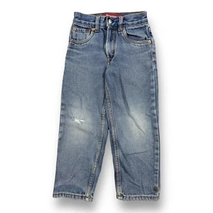 Vintage Y2K Levi's Jean Denim Kid 550 Red Tab Distressed Boys Slim Size 6 - Picture 1 of 7