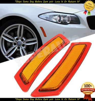 Se adapta a BMW SERIE 5 2011-16 BASE ÁMBAR marcador delantero luces parachoques reflectores Foto 1 de 4