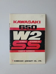 Kawasaki 1967 manual de operador de aeronaves W2 650 SS LIBRO DEL PROPIETARIO SCRAMBLER - Imagen 1 de 6