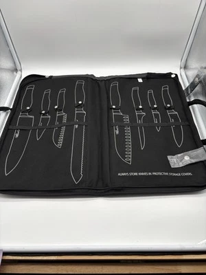 The Pampered Chef Knife Storage Carrying Case Bag Black 8 Spots Storage New - Image 1 of 4