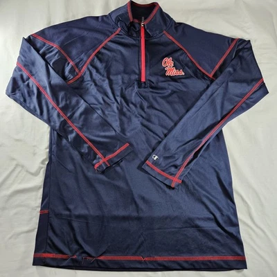 Ole Miss Rebels Champion Qtr Zip Jacket Long Sleeve Blue Medium NCAA - Image 1 of 4