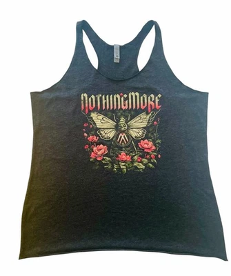 NextLevel Apparel Talla XXL Gris "Nothing More" Polilla y Flor Espalda Corredora Tanque Motociclista Foto 1 de 4