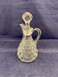 Elegante vidrio vintage Fostoria AMERICAN CLEAR Cruet con tapón 7 oz 6,5" - Imagen 1 de 4