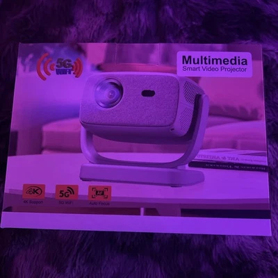 4K Smart Projector with 5G WiFi and Bluetooth 5.2, 600 ANSI Portable Projector - Image 1 of 4