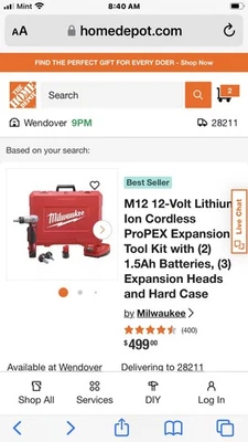 Milwaukee 2474-20 M12 12-Volt PEX Expansion Tool Kit NO CASE - Image 1 of 4