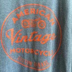 Sonoma Vtg American Motorcycle Custom Garage T-Shirt Sz Large Blue Long Sleeve - Picture 1 of 4