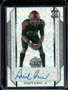 Asante Samuel Jr. 2021 Leaf Metal Draft Portraits Marbles Auto /60 Rc - Picture 1 of 2