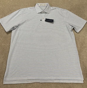 Camisa de golf Holderness Bourne para hombre polo extra grande a medida Keppler blanca azul - Imagen 1 de 9