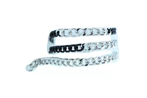 Women Unique Style Belt Black Silver Color Metal Chain Hip High Waist Fit XS S M - Picture 1 of 12