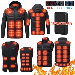 21 Áreas Eléctrico USB Chaleco Térmico Chaqueta Batería Hombres Mujeres Calefacción Abrigo - Imagen 1 de 34