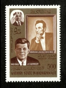 South Arabia/Kathiri 1967 - JFK, John F. Kennedy, Lincoln - Individual - MNH - Picture 1 of 1