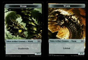 MRM ENGLISH 2x Wurm Token 3/3 Deathtouch Lifelink NM MTG magic 2XM or CAII - Picture 1 of 2