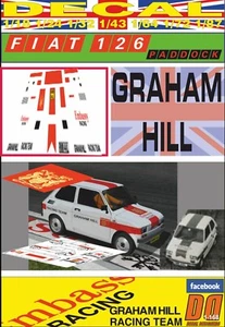 DECAL FIAT 126 PADDOCK CAR GRAHAM HILL EMBASSY F1 TEAM (09) - Picture 1 of 1
