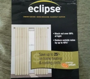 2 Eclipse Aster Pleated Thermalayer Drapery Panels (1 Pair) 104" x 96" NIP - Picture 1 of 10