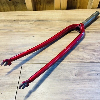Vintage Tange 700C Road Fork 1-Inch Threaded 144mm Red Wide Crown Caliper - Image 1 of 4