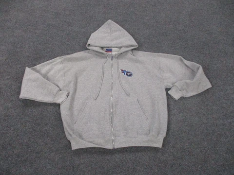 Tennessee Titans Jacket Adult L Gray Full Zip Hooded Football Champion Mens Cover