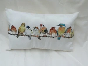 Laura Ashley Designer Cushion Cover GARDEN BIRDS BOLSTER 12 x 18 inch - Picture 1 of 2