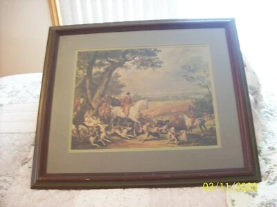 Caza en el bosque de Fontainebleau por Carle Vernet, impresión litográfica francesa 1780-1830 Foto 1 de 4