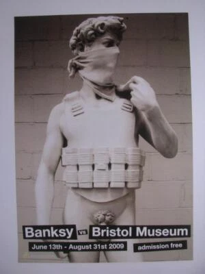 ART POSTER BANKSY VS THE BRISTOL MUSEUM MICHANGELO'S DAVID STATUE SUICIDE BOMBER - Image 1 of 4