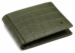 New Bi-fold Leather Wallet for Men Green Colour - Picture 1 of 5