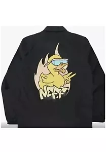 Neff 🐥Fresh Ducky Coaches Windbreaker Men's Size Small Black New with Tags - Picture 1 of 2